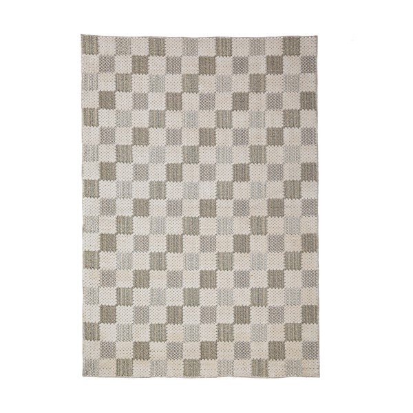 Zelený pratelný koberec s příměsí bavlny 155x230 cm Muted Checkerboard – Flair Rugs