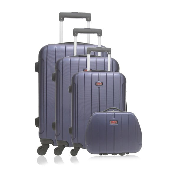Sada 4 modrých cestovních kufrů na kolečkách Hero Fogo-C