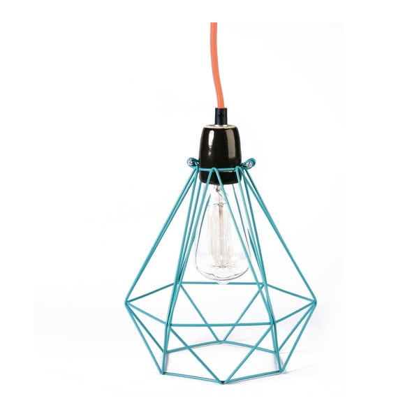 Světlo s modrým stínítkem a oranžovým kabelem Filament Style Diamond #1