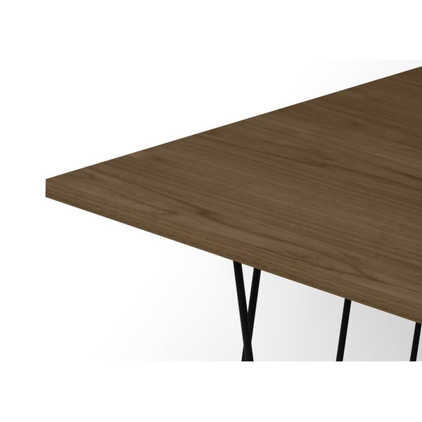 Konferenční stolek s deskou v dekoru ořechu a černýma nohama TemaHome Helix-image-3