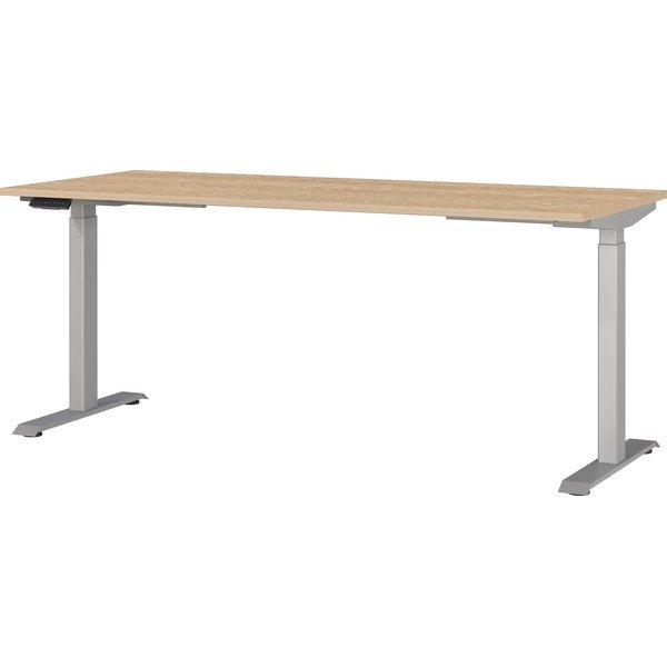 Polohovací pracovní stůl s elektricky nastavitelnou výškou s deskou v dubovém dekoru 80x180 cm Jet – Germania