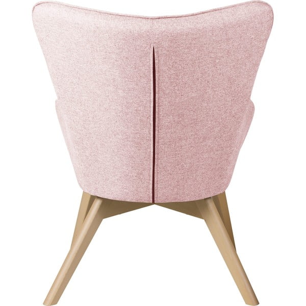 Světle růžové křeslo s podnožkou Niko – Ropez-image-4