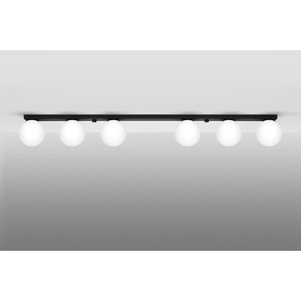 Černé stropní svítidlo se skleněným stínidlem ø 12 cm Umerta – Sollux-image-3