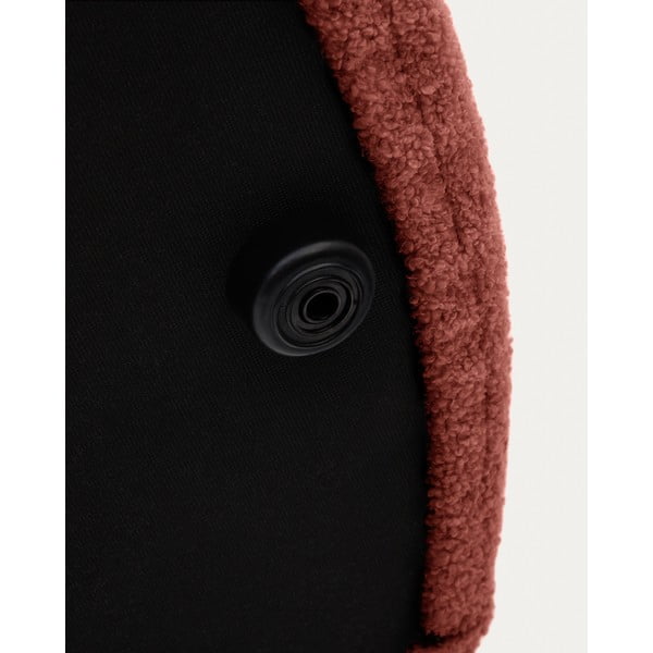 Taburet v terakotové barvě z textilie bouclé Kaeli – Kave Home-image-3