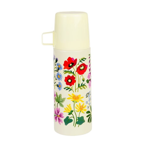 Krémová dětská termoska 350 ml Wild Flowers – Rex London
