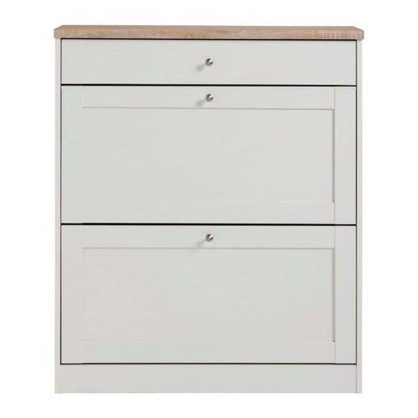 Bílý botník se zásuvkou Støraa Hector, 2 přihrádky-image-2