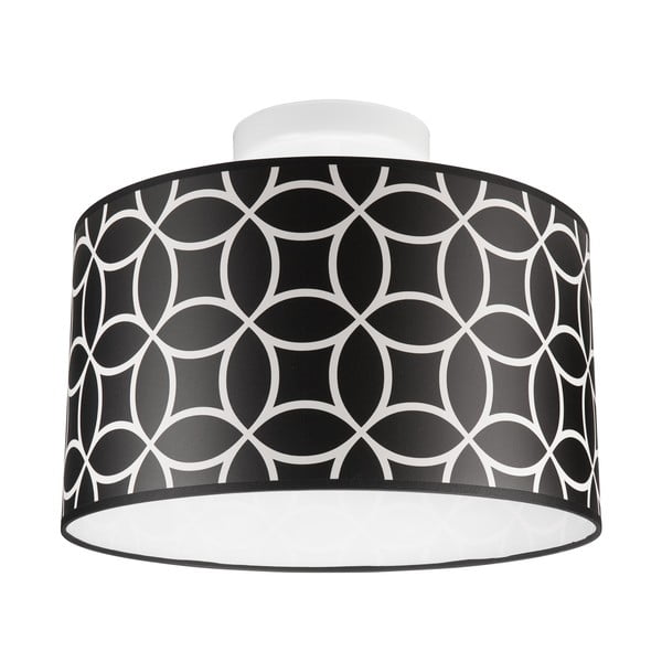Černobílé stropní svítidlo s textilním stínidlem ø 35 cm Print – LAMKUR