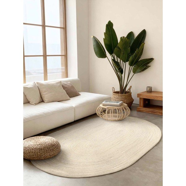 Krémový oboustranný/ručně tkaný jutový koberec 160x230 cm Braided – Hanse Home-image-1
