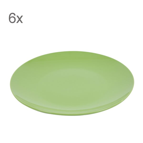 Sada 6 talířů Kaleidos 27 cm, zelená