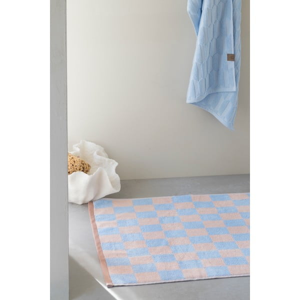 Modro-růžová koupelnová předložka z bio bavlny 50x80 cm Retro – Mette Ditmer Denmark-image-2