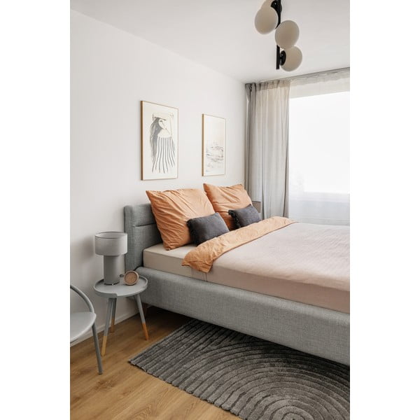 Šedomodrá čalouněná dvoulůžková postel s úložným prostorem s roštem 140x200 cm Lotte – Meise Möbel-image-1