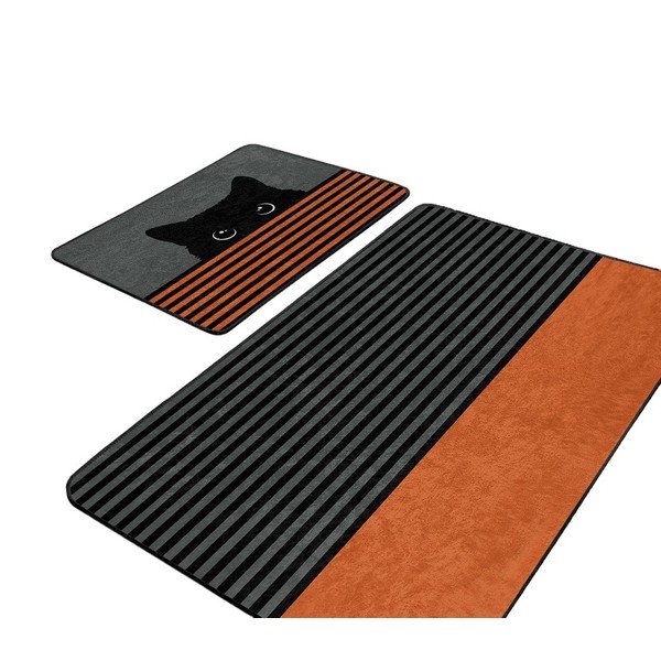 Černo-oranžové koupelnové předložky v sadě 2 ks 60x100 cm – Mila Home-image-4