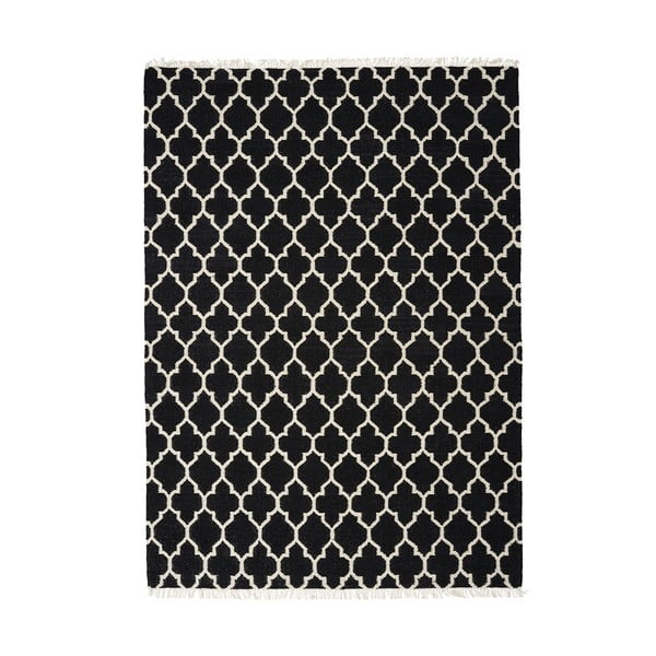 Černý ručně tkaný vlněný koberec Linie Design Arifa, 200 x 300 cm