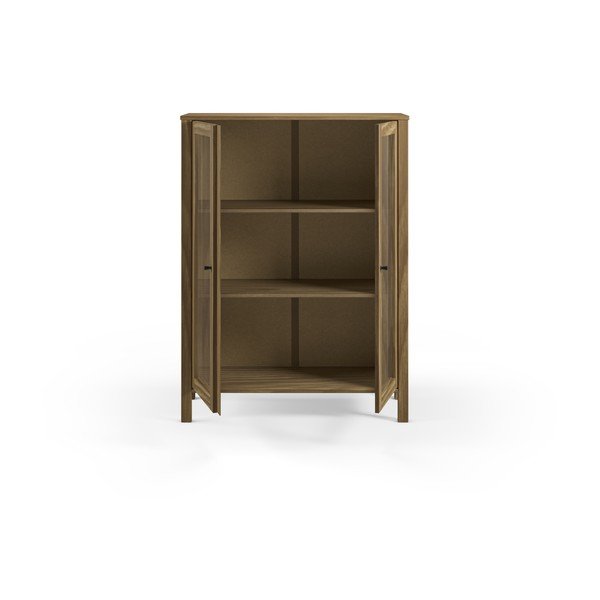 Vitrína z borovicového dřeva v přírodní barvě 90x120x40 cm Alessandra – Marckeric-image-3