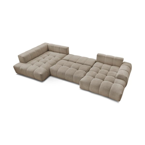 Taupe žinylková rozkládací/s úložným prostorem rohová pohovka (levý roh/do "U") Everest – Bobochic Paris-image-4