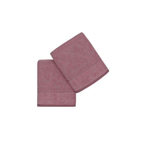 Růžové bavlněné ručníky v sadě 2 ks 90x50 cm Sultan – Mijolnir-image-2
