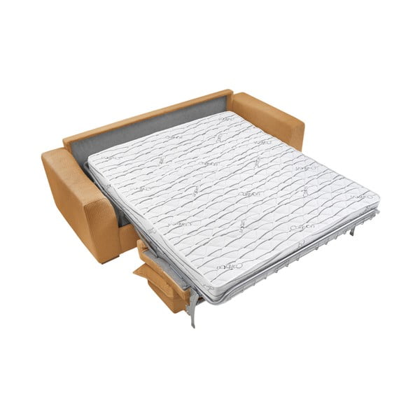 Manšestrová rozkládací pohovka v hořčicové barvě 225 cm Augustin – Bobochic Paris-image-4