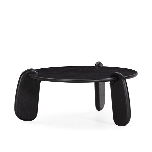 Černý kulatý konferenční stolek z mangového dřeva ø 80 cm Tamira – MOME-image-3