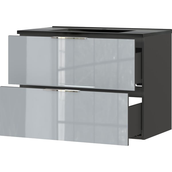 Černo-šedá závěsná skříňka s umyvadlem 81x61 cm Vasio – Germania-image-3