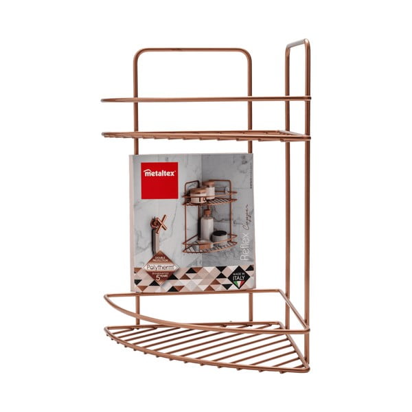 Koupelnová rohová polička s dvěmi patry Metaltex Copper-image-3