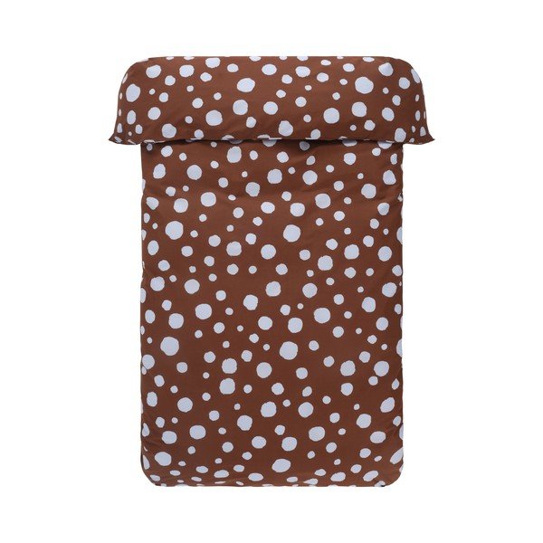 Světle modré/hnědé bavlněné povlečení na dvoulůžko/prodloužené 200x220 cm Rigmor Dot – Jotex