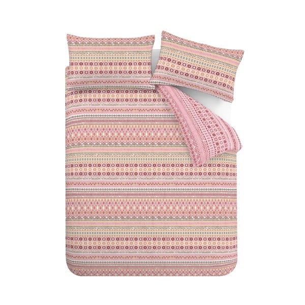 Červené flanelové povlečení na dvoulůžko 200x200 cm Fair isle – Catherine Lansfield-image-2