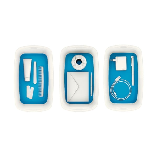 Bílo-modrý úložný box s víkem Leitz Office, objem 5 l-image-2