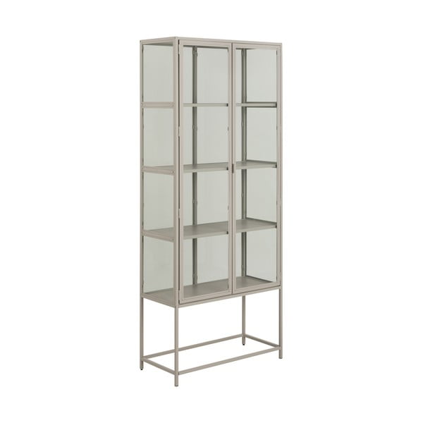 Šedá vitrína 77x186x35 cm Seaford – Actona-image-2