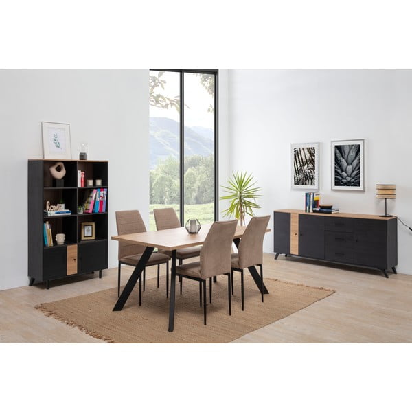 Jídelní stůl s deskou v dubovém dekoru 90x160 cm Texas – Marckeric-image-4