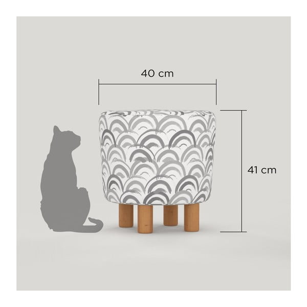 Taburet s dřevěnými nohami Cono Mimar, ⌀ 41 cm-image-2