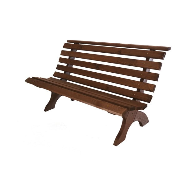 Hnědá dřevěná zahradní lavice Retro – Rojaplast-image-1