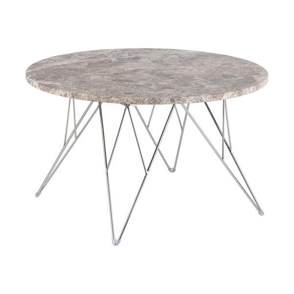 Šedý mramorový kulatý konferenční stolek ø 80 cm Prunus – Actona