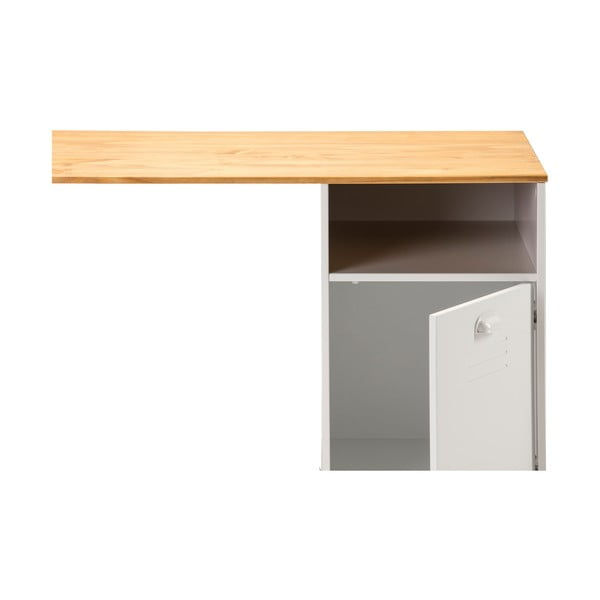 Bílý psací stůl s hnědou deskou Marckeric Zack-image-2