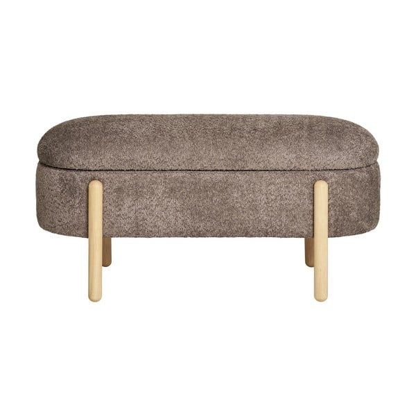 Hnědá lavice z textilie bouclé Branca – House Nordic
