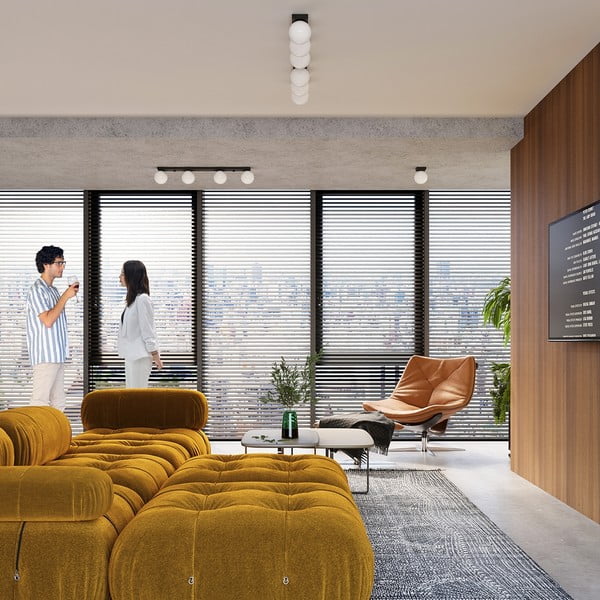 Černé stropní svítidlo se skleněným stínidlem ø 12 cm Umerta – Sollux-image-4