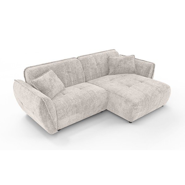 Béžová žinylková rohová pohovka (pravý roh/s lenoškou) Nelia – Ropez-image-2