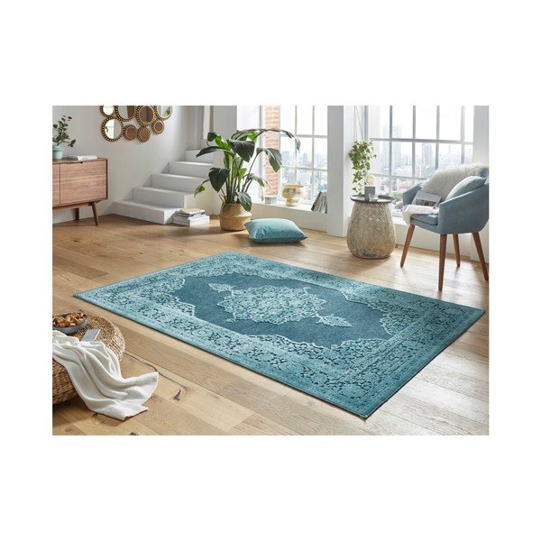 Modrý koberec z viskózy Mint Rugs Willow, 120 x 170 cm-image-1