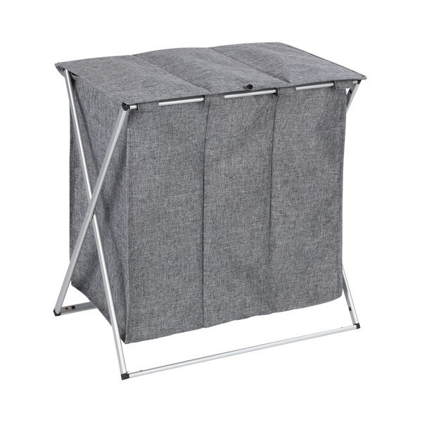 Šedý koš na prádlo se 3 oddíly Wenko Trio, objem 118 l-image-2