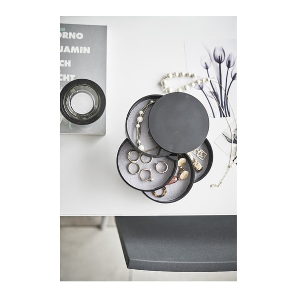 Černá patrová šperkovnice YAMAZAKI Tower, ⌀ 10 cm-image-2