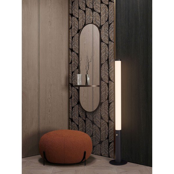 Matně černá ocelová LED stmívatelná stojací lampa se stínidlem z akrylového skla (výška 141 cm) Glaze – Nova Luce-image-1