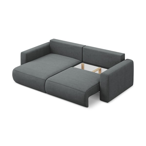 Tmavě šedá rozkládací/s úložným prostorem rohová pohovka (levý roh/s lenoškou) Kapua – Makamii-image-3