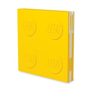 Žlutý čtvercový zápisník s gelovým perem LEGO®, 15,9 x 15,9 cm
