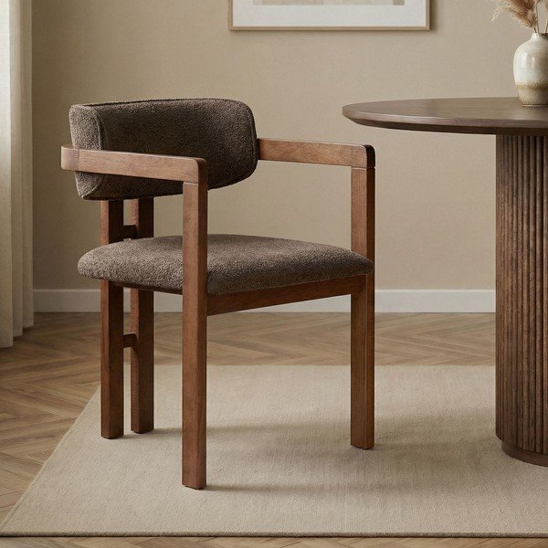 Hnědé jídelní křeslo s područkami Toscana – Kalune Design-image-1