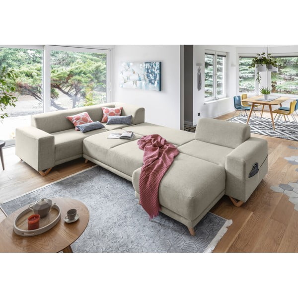 Béžová rozkládací/s úložným prostorem rohová pohovka (levý roh/do "U") Classy Sophie – Miuform-image-4