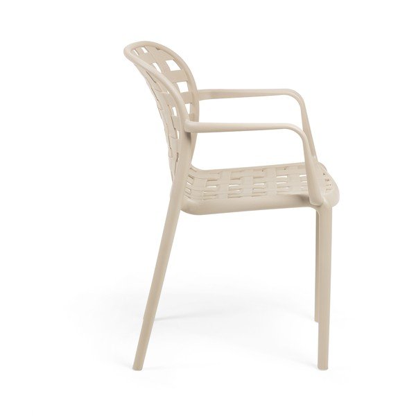 Béžové zahradní křeslo s ocelovými nohami Kave Home Onha-image-3