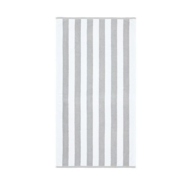Bílo-šedá froté bavlněná osuška 70x120 cm Reversible Stripe – Bianca