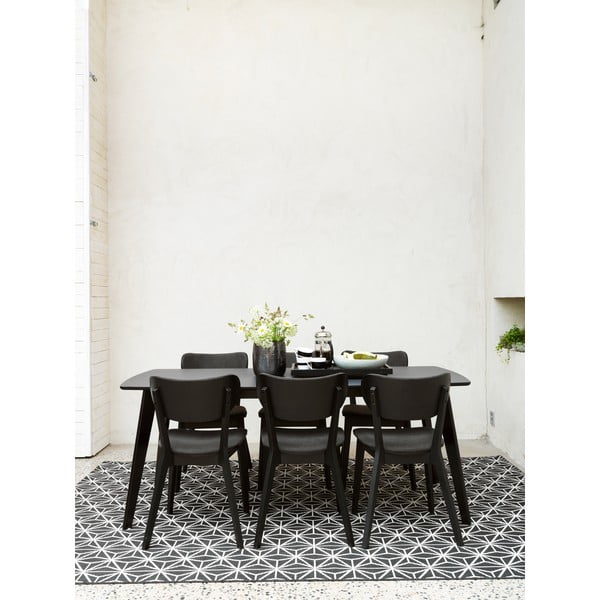 Černá dubová jídelní židle s tmavě šedým sedákem Rowico Cato-image-3