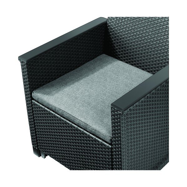 Tmavě šedý zahradní lounge set z umělého ratanu pro 2 Elodie – Keter-image-2