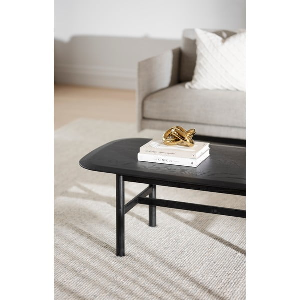 Černý konferenční stolek z dubového dřeva 135x62 cm Hammond - Rowico-image-1