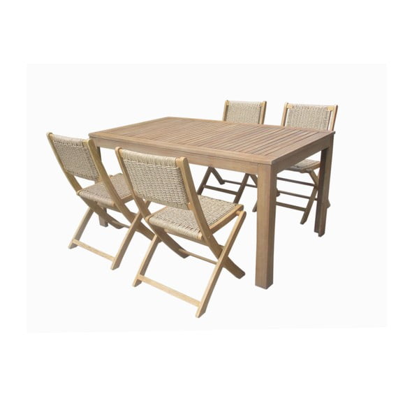 Zahradní set 4 židlí a stolu z akáciového dřeva Ezeis Falcon